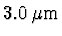 $3.0\,\mu{\rm m}$