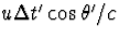 $u\Delta t'\cos\theta'/c$
